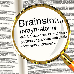 Image showing Brainstorm Definition Magnifier Showing Research Thoughts And Di