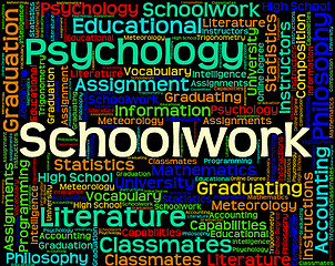 Image showing Schoolwork Word Shows Undertaking Words And Text