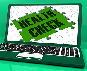 Image showing Health Check On Laptop Showing Medical Exams