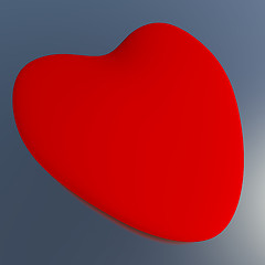 Image showing Heart On A Blue Background Showing Love Romance And Valentines