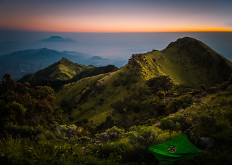 Image showing Mountains during sunrise