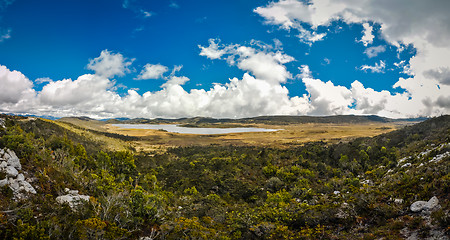 Image showing Valley with lake