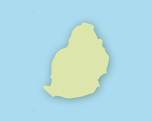 Image showing Map of Mauritius with shadow
