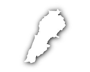 Image showing Map of Lebanon with shadow