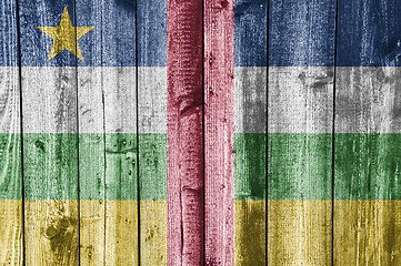 Image showing Flag of the Central African Republic on weathered wood