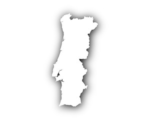 Image showing Map of Portugal with shadow