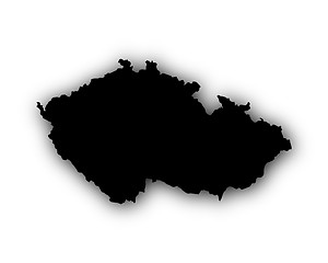 Image showing Map of Czech Republic with shadow