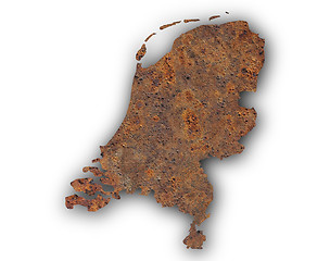 Image showing Textured map of the Netherlands in nice colors