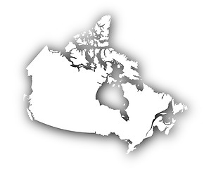 Image showing Map of Canada with shadow