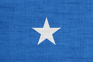 Image showing Flag of Somalia on old linen