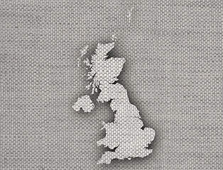 Image showing Map of Great Britain on linen,