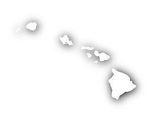 Image showing Map of Hawaii with shadow