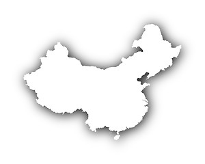 Image showing Map of China with shadow