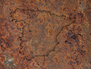 Image showing Map of Spain on rusty metal