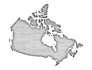 Image showing Map of Canada on old linen