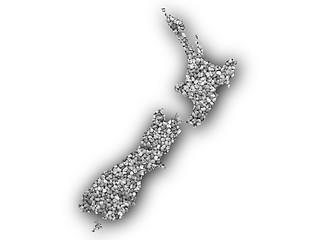 Image showing Map of New Zealand on poppy seeds,