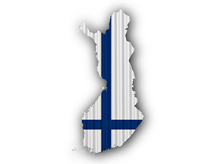 Image showing Map and flag of Finland