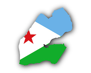 Image showing Map and flag of Djibouti