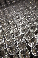 Image showing A lot of wine glasses in a row