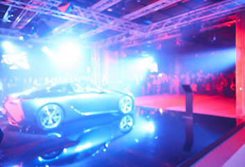 Image showing Blurred defocused image of car presentation