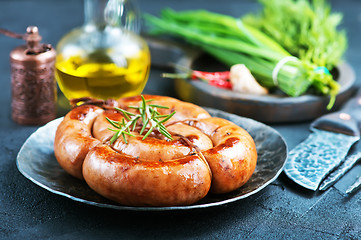 Image showing fried sausages