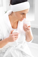 Image showing Woman relaxing in the beauty salon.