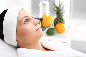 Image showing Treatment with fruit acids, a woman in the beauty salon.