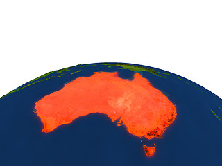 Image showing Australia in red from orbit