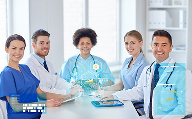 Image showing group of happy doctors meeting at hospital office