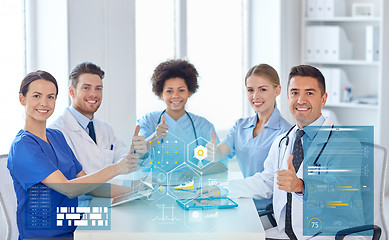 Image showing group of happy doctors meeting at hospital office