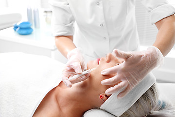 Image showing Face lift, mesotherapy needle