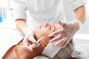 Image showing Face lift, mesotherapy needle