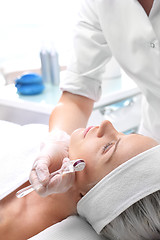 Image showing Wellness, mesotherapy. Face skin. Microdermabrasion.