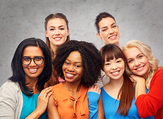 Image showing international group of happy women hugging