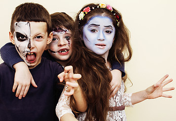 Image showing zombie apocalypse kids concept. Birthday party celebration facep