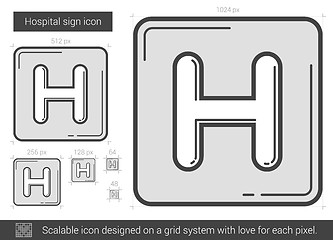 Image showing Hospital sign line icon.