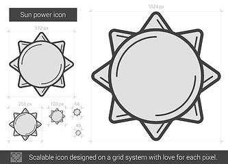 Image showing Sun power line icon.