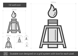 Image showing Oil well line icon.