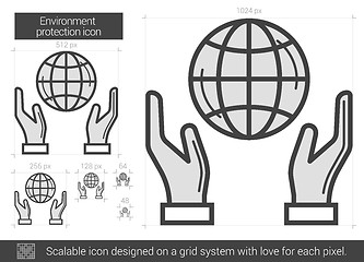 Image showing Environment protection line icon.