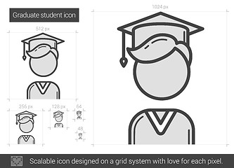 Image showing Graduate student line icon.