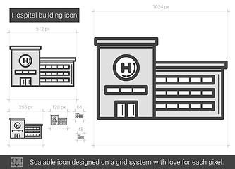 Image showing Hospital building line icon.