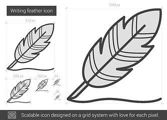 Image showing Writing feather line icon.