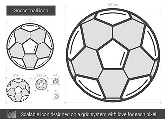 Image showing Soccer ball line icon.