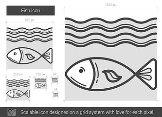 Image showing Fish line icon.