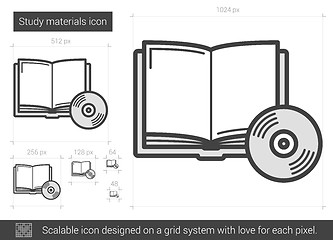 Image showing Study materials line icon.