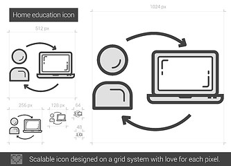 Image showing Home education line icon.