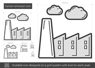 Image showing Carbon emission line icon.