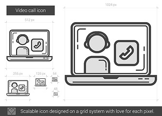 Image showing Video call line icon.