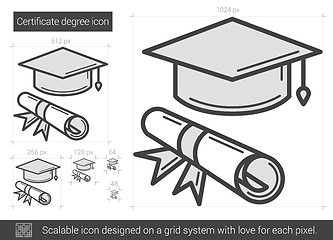 Image showing Certificate degree line icon.