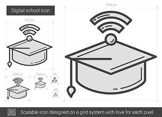 Image showing Digital school line icon.